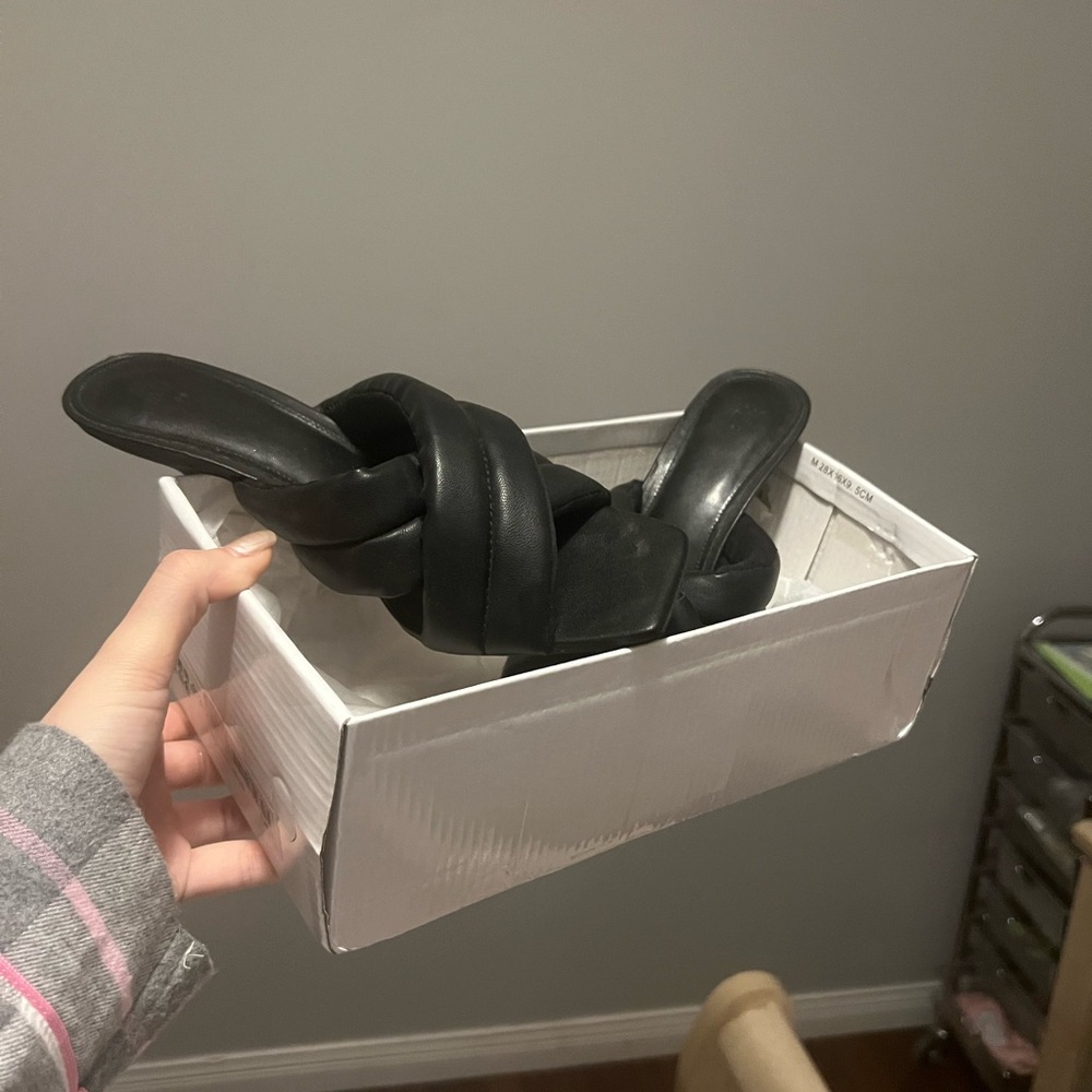 Black kitten heel